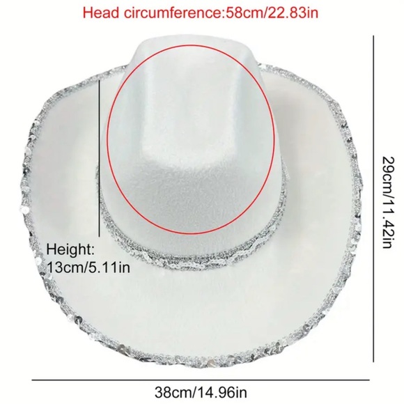 Women's Black Sequin Cowgirl Hat - Picture 3 of 3